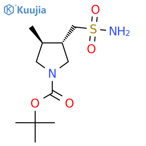 rac-tert-butyl (3R,4R)-3-methyl-4-(sulfamoylmethyl)pyrrolidine-1-carboxylate structure