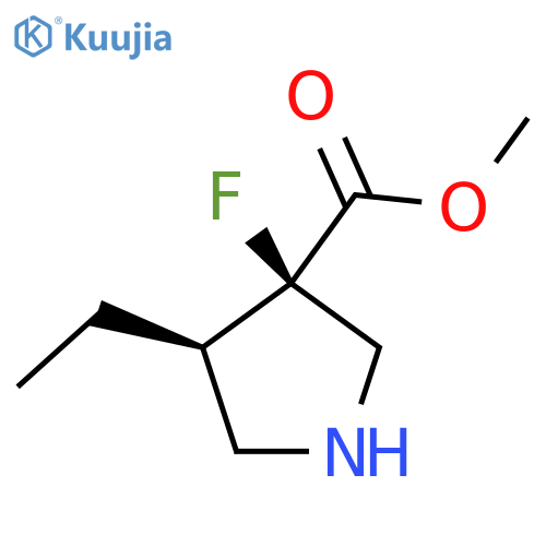 rac-methyl (3R,4R)-4-ethyl-3-fluoropyrrolidine-3-carboxylate structure