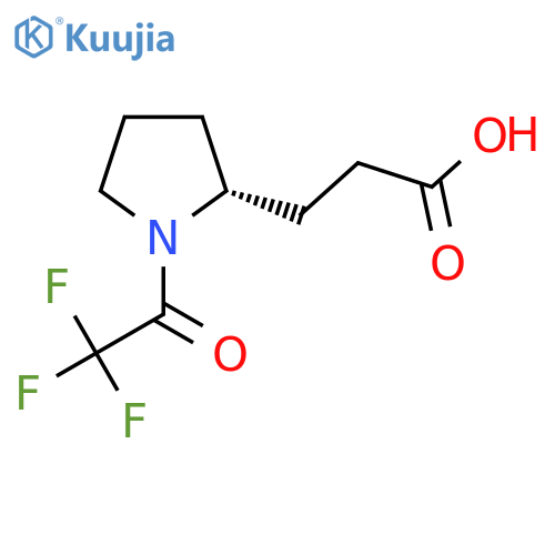 3-[(2R)-1-(trifluoroacetyl)pyrrolidin-2-yl]propanoic acid structure