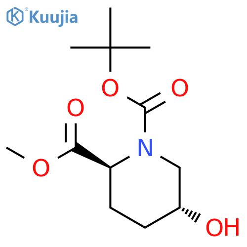 O1-tert-butyl O2-methyl (2S,5R)-5-hydroxypiperidine-1,2-dicarboxylate structure