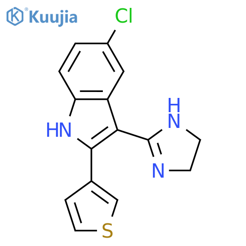 1H-Indole, 5-chloro-3-(4,5-dihydro-1H-imidazol-2-yl)-2-(3-thienyl)- structure