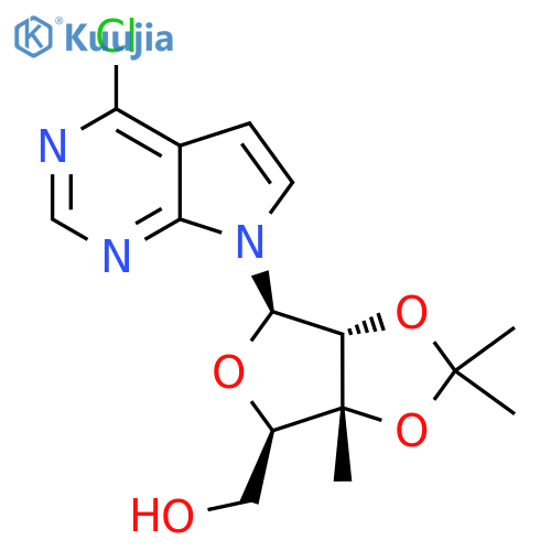 ((3aR,4R,6R,6aR)-6-(4-Chloro-7H-pyrrolo[2,3-d]pyrimidin-7-yl)-2,2,3a-trimethyltetrahydrofuro[3,4-d][1,3]dioxol-4-yl)methanol structure