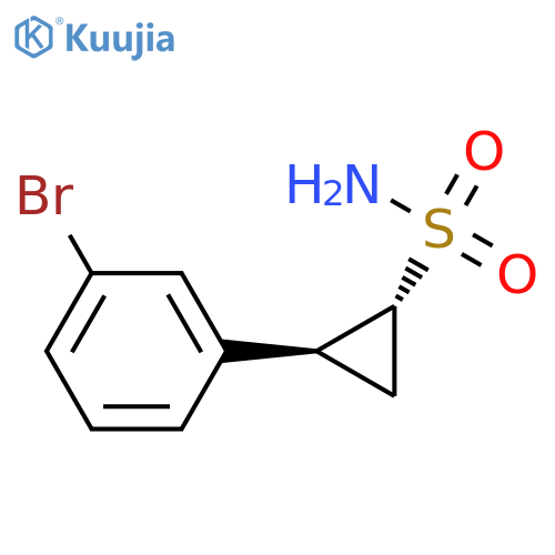 rac-(1R,2S)-2-(3-bromophenyl)cyclopropane-1-sulfonamide structure