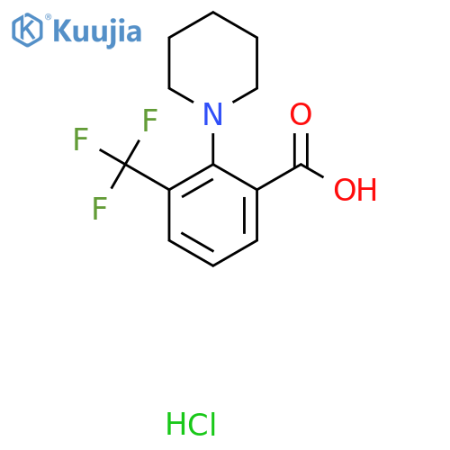 2-Piperidin-1-yl-3-trifluoromethylbenzoic acid hydrochloride structure