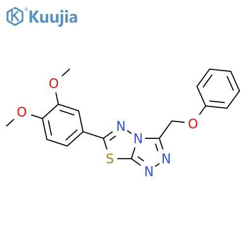 <br>6-(3,4-dimethoxyphenyl)-3-(phenoxymethyl)-[1,2,4]triazolo[3,4-b][1,3,4]thia diazole structure