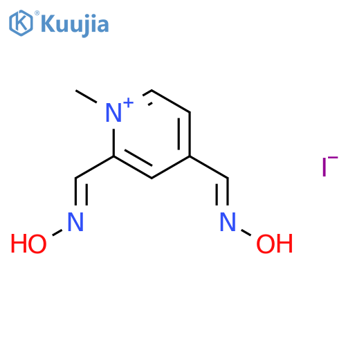Pyridinium, 2,4-bis[(hydroxyimino)methyl]-1-methyl-, iodide structure