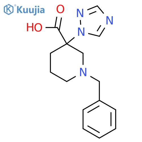 1-benzyl-3-(1H-1,2,4-triazol-1-yl)piperidine-3-carboxylic acid structure