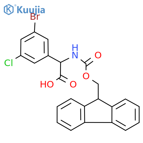 2-(3-bromo-5-chlorophenyl)-2-({(9H-fluoren-9-yl)methoxycarbonyl}amino)acetic acid structure