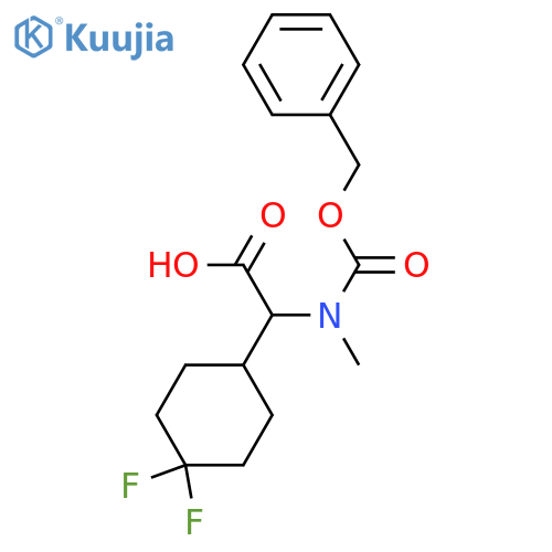 Cyclohexaneacetic acid, 4,4-difluoro-α-[methyl[(phenylmethoxy)carbonyl]amino]-  structure