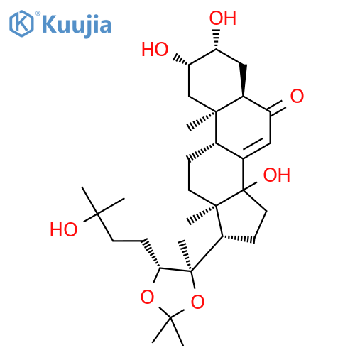 (10R,13R,14S)-2,3,14-Trihydroxy-17-[(4R)-5-(3-hydroxy-3-methylbutyl)-2,2,4-trimethyl-1,3-dioxolan-4-yl]-10,13-dimethyl-2,3,4,5,9,11,12,15,16,17-decahydro-1H-cyclopenta[a]phenanthren-6-one structure