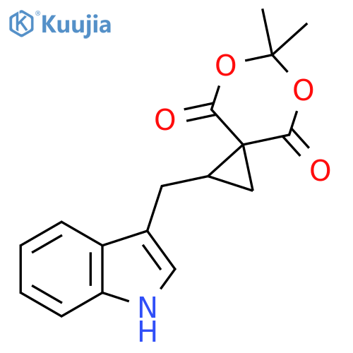 5,7-Dioxaspiro[2.5]octane-4,8-dione,1-(1H-indol-3-ylmethyl)-6,6-dimethyl- structure