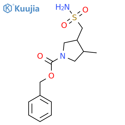 Benzyl 3-methyl-4-(sulfamoylmethyl)pyrrolidine-1-carboxylate structure