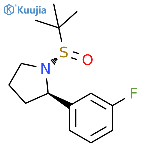 Pyrrolidine, 1-[(S)-(1,1-dimethylethyl)sulfinyl]-2-(3-fluorophenyl)-, (2R)- structure