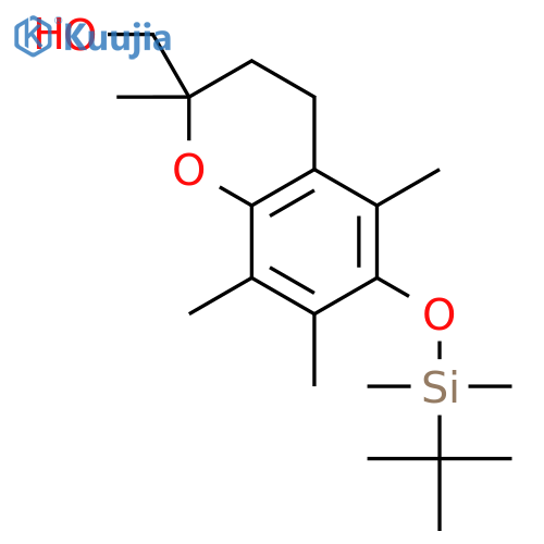 {6-(tert-butyldimethylsilyl)oxy-2,5,7,8-tetramethyl-3,4-dihydro-2H-1-benzopyran-2-yl}methanol structure