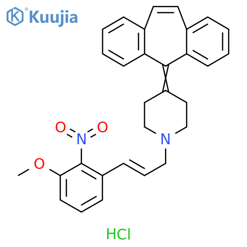 Piperidine, 4-(5H-dibenzo[a,d]cyclohepten-5-ylidene)-1-[(2E)-3-(3-methoxy-2-nitrophenyl)-2-propen-1-yl]-, hydrochloride (1:1) structure
