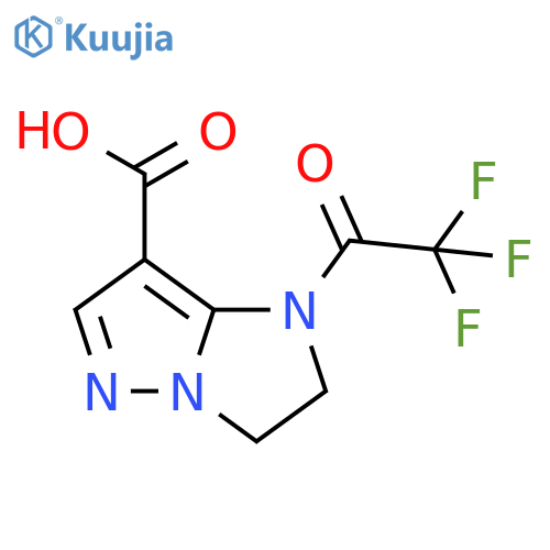 1-(trifluoroacetyl)-1H,2H,3H-pyrazolo[1,5-a]imidazole-7-carboxylic acid structure