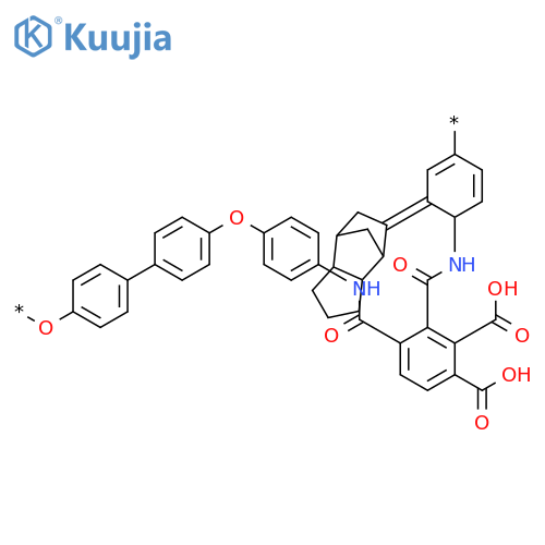 Poly[oxy-1,4-phenylene(octahydro-4,7-methano-5H-inden-5-ylidene)-1,4-phenyleneoxy-1,4-phenyleneiminocarbonyl(dicarboxyphenylene)carbonylimino-1,4-phenylene] structure