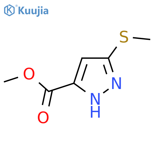 methyl 3-(methylsulfanyl)-1H-pyrazole-5-carboxylate structure