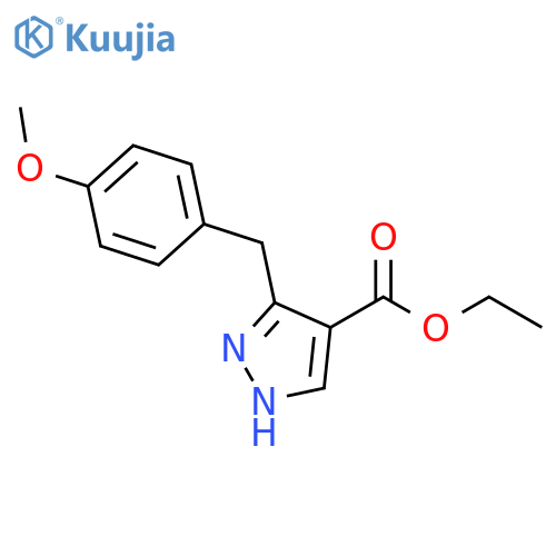 1H-Pyrazole-4-carboxylic acid, 3-[(4-methoxyphenyl)methyl]-, ethyl ester structure