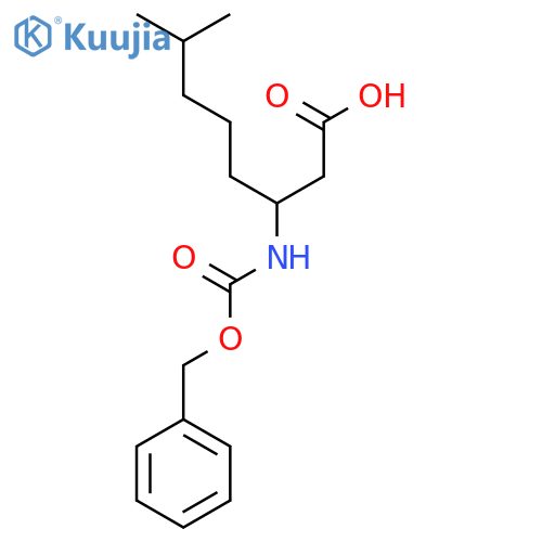 3-{(benzyloxy)carbonylamino}-7-methyloctanoic acid structure