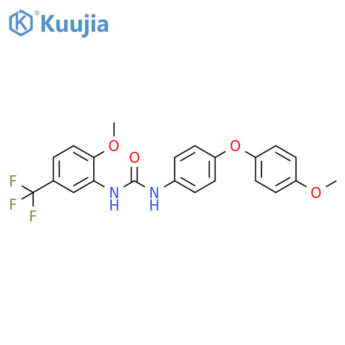 Urea,N-[4-(4-methoxyphenoxy)phenyl]-N'-[2-methoxy-5-(trifluoromethyl)phenyl]- structure