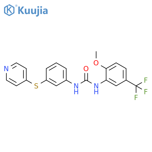 Urea,N-[2-methoxy-5-(trifluoromethyl)phenyl]-N'-[3-(4-pyridinylthio)phenyl]- structure