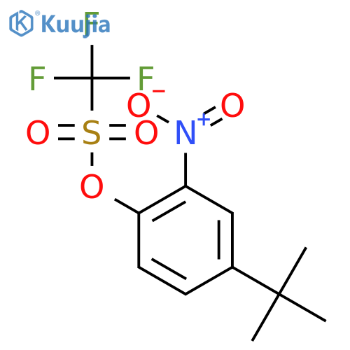 Methanesulfonic acid, trifluoro-, 4-(1,1-dimethylethyl)-2-nitrophenyl ester structure