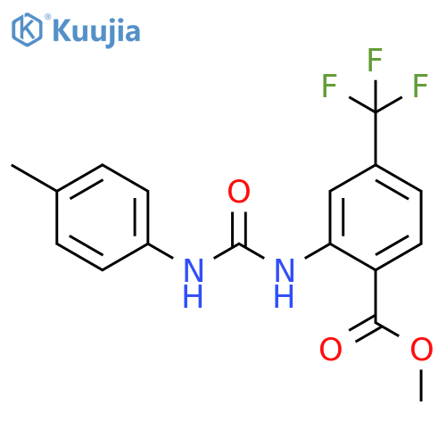 Benzoic acid,2-[[[(4-methylphenyl)amino]carbonyl]amino]-4-(trifluoromethyl)-, methylester structure