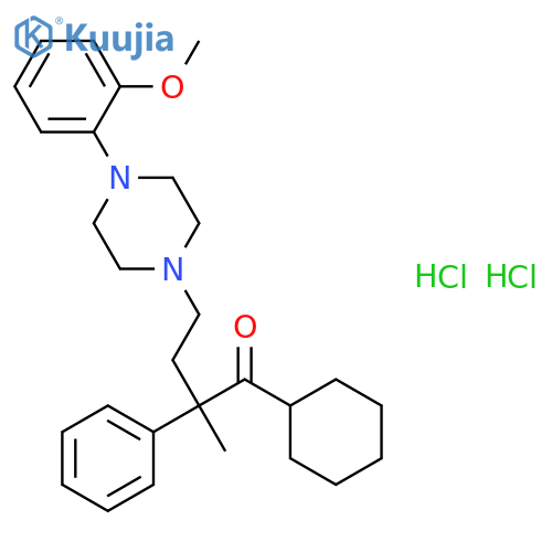 1-Butanone,1-cyclohexyl-4-[4-(2-methoxyphenyl)-1-piperazinyl]-2-methyl-2-phenyl-,dihydrochloride structure