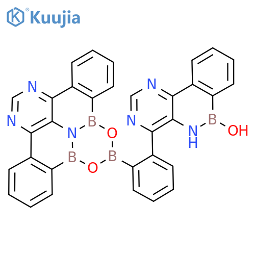 21-[2-(6-Hydroxy-5H-pyrimido[5,4-c][2,1]benzazaborinin-4-yl)phenyl]-20,22-dioxa-9,11,23-triaza-1,19,21-triborahexacyclo[10.10.2.02,7.08,24.013,18.019,23]tetracosa-2,4,6,8(24),9,11,13,15,17-nonaene structure
