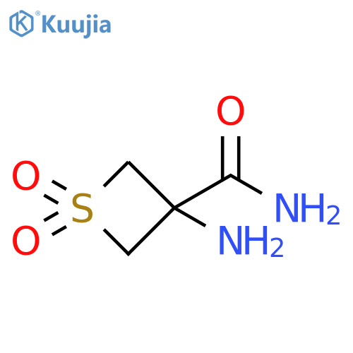 3-amino-1,1-dioxo-thietane-3-carboxamide structure