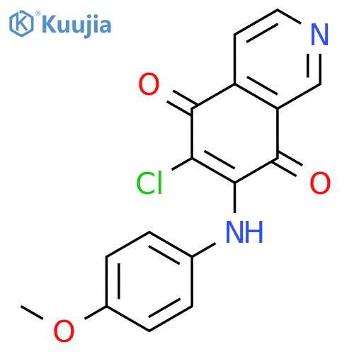5,8-Isoquinolinedione, 6-chloro-7-[(4-methoxyphenyl)amino]- structure