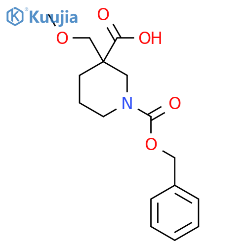 3-(Methoxymethyl)-1-phenylmethoxycarbonylpiperidine-3-carboxylic acid structure