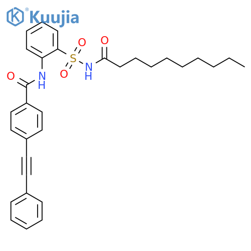 Benzamide, N-[2-[[(1-oxodecyl)amino]sulfonyl]phenyl]-4-(phenylethynyl)- structure