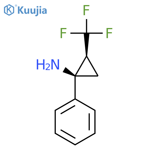 rac-(1R,2S)-1-phenyl-2-(trifluoromethyl)cyclopropan-1-amine structure
