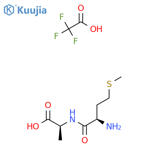 (2S)-2-[(2R)-2-Amino-4-(methylsulfanyl)butanamido]propanoic acid trifluoroacetic acid structure