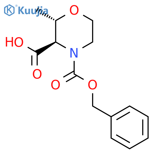 (2S,3R)-2-Methyl-4-phenylmethoxycarbonylmorpholine-3-carboxylic acid structure