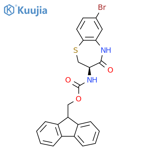 (9H-fluoren-9-yl)methyl N-[(3R)-7-bromo-4-oxo-2,3,4,5-tetrahydro-1,5-benzothiazepin-3-yl]carbamate structure