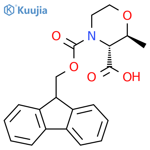 (2S,3R)-4-(((9H-Fluoren-9-yl)methoxy)carbonyl)-2-methylmorpholine-3-carboxylic?acid structure