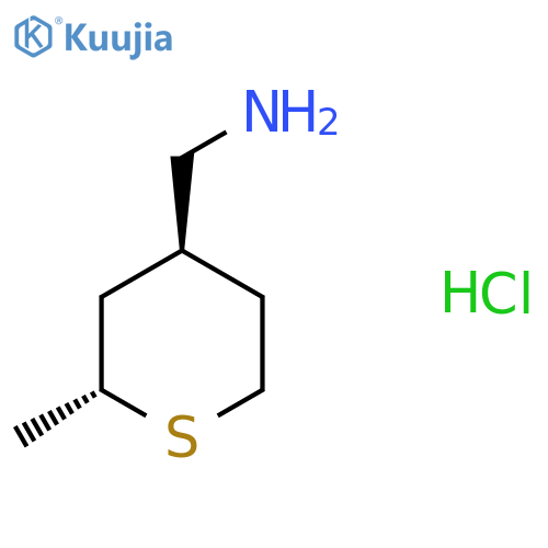 2H-Thiopyran-4-methanamine, tetrahydro-2-methyl-, hydrochloride (1:1), (2R,4S)- structure