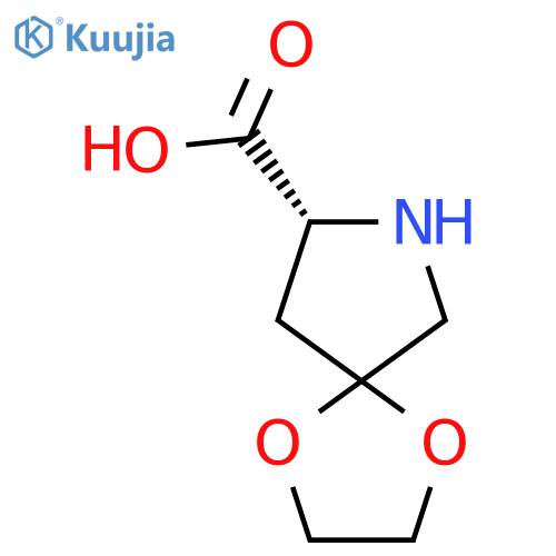 (8R)-1,4-Dioxa-7-azaspiro[4.4]nonane-8-carboxylic acid structure