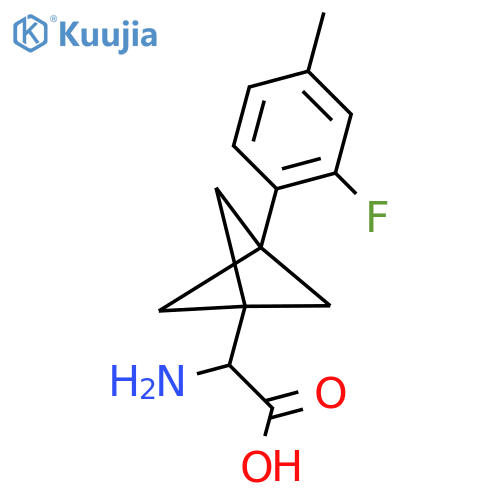 2-Amino-2-[3-(2-fluoro-4-methylphenyl)-1-bicyclo[1.1.1]pentanyl]acetic acid structure