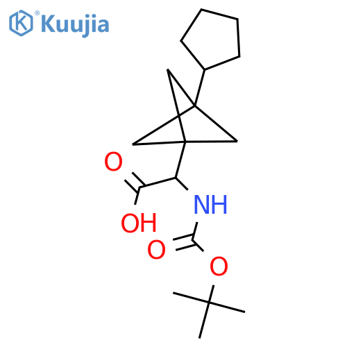 2-{[(Tert-butoxy)carbonyl]amino}-2-{3-cyclopentylbicyclo[1.1.1]pentan-1-yl}acetic acid structure
