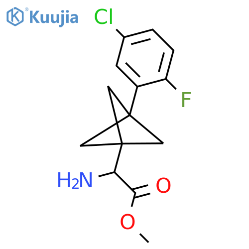 Methyl 2-amino-2-[3-(5-chloro-2-fluorophenyl)-1-bicyclo[1.1.1]pentanyl]acetate structure