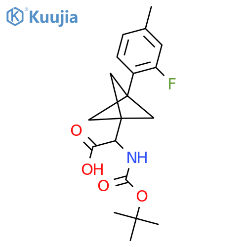 2-{[(Tert-butoxy)carbonyl]amino}-2-[3-(2-fluoro-4-methylphenyl)bicyclo[1.1.1]pentan-1-yl]acetic acid structure