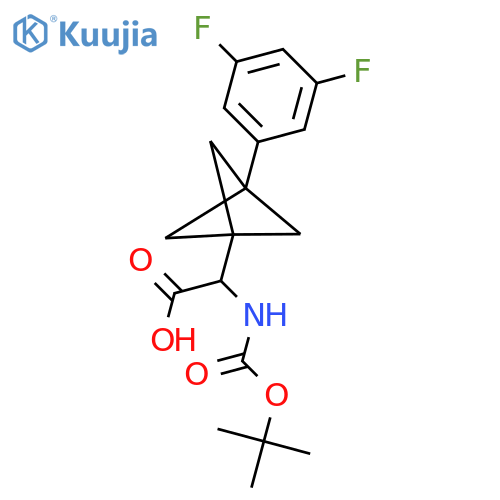 2-{[(Tert-butoxy)carbonyl]amino}-2-[3-(3,5-difluorophenyl)bicyclo[1.1.1]pentan-1-yl]acetic acid structure