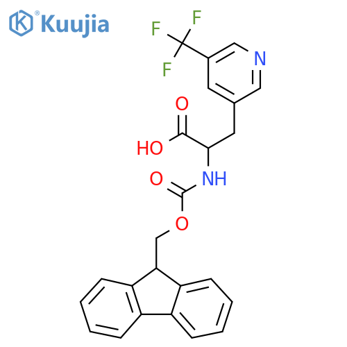 2-({[(9H-fluoren-9-yl)methoxy]carbonyl}amino)-3-[5-(trifluoromethyl)pyridin-3-yl]propanoic acid structure