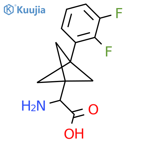 2-Amino-2-[3-(2,3-difluorophenyl)-1-bicyclo[1.1.1]pentanyl]acetic acid structure