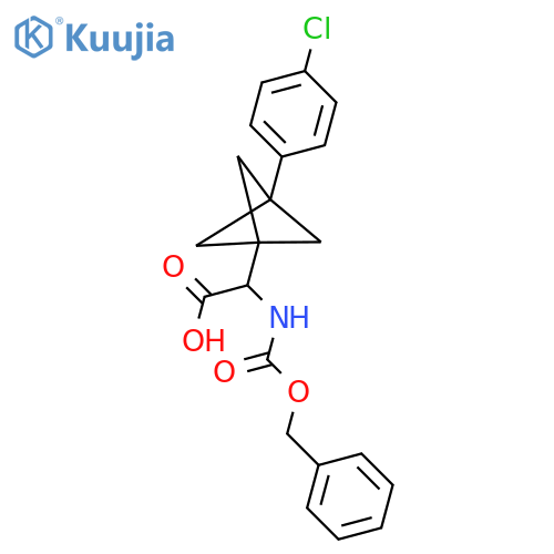 2-[3-(4-Chlorophenyl)-1-bicyclo[1.1.1]pentanyl]-2-(phenylmethoxycarbonylamino)acetic acid structure