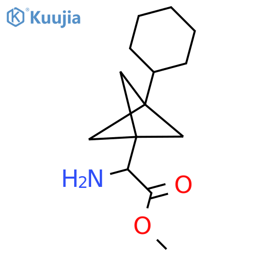 Methyl 2-amino-2-(3-cyclohexyl-1-bicyclo[1.1.1]pentanyl)acetate structure
